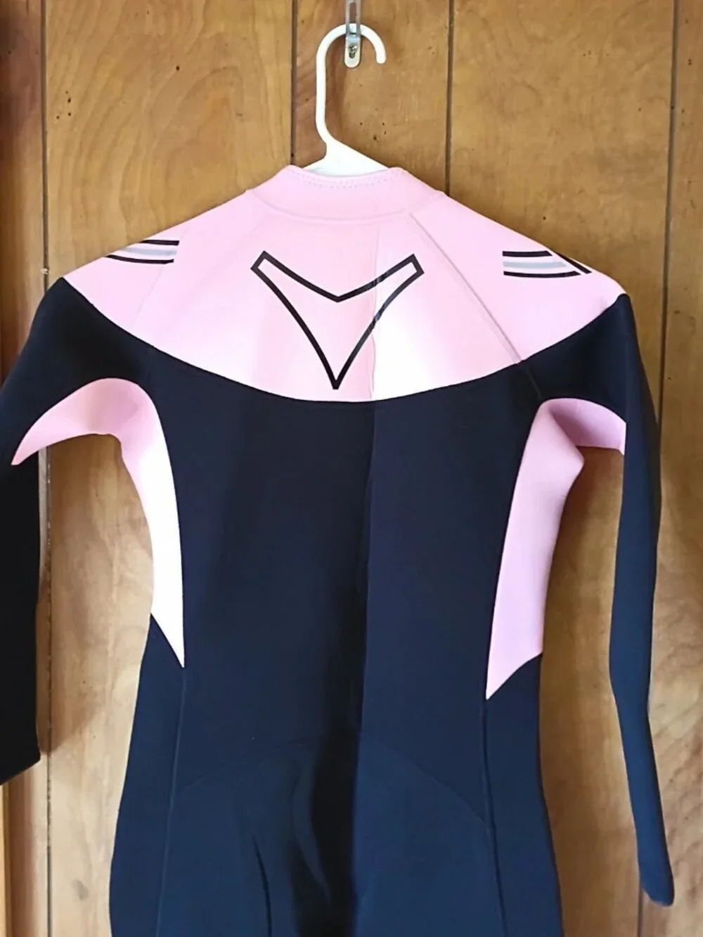 VOFIW Kids Wetsuit Size 14 Black Pink Full Body Long Sleeve Front Zip Swim